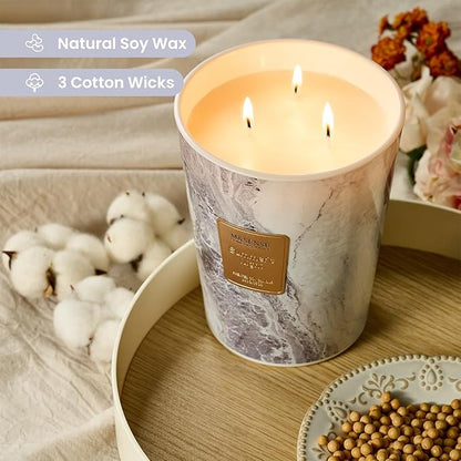 M&SENSE Summer Night Scented Candles for Home, 3-Wick Highly Scented Jar Candles, Extra Large Candle 35 Oz 150 Hours Long Lasting Burning, Relaxing Aromatherapy Candle for Stress Relief, Meditation