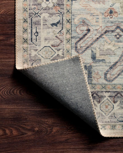Loloi Hathaway Collection HTH-07 Multi/Ivory 9'-0" x 12'-0", .25" Thick, Area Rug, Soft, Durable, Printed, Modern, Low Pile, Non-Shedding, Easy Clean, Living Room Rug