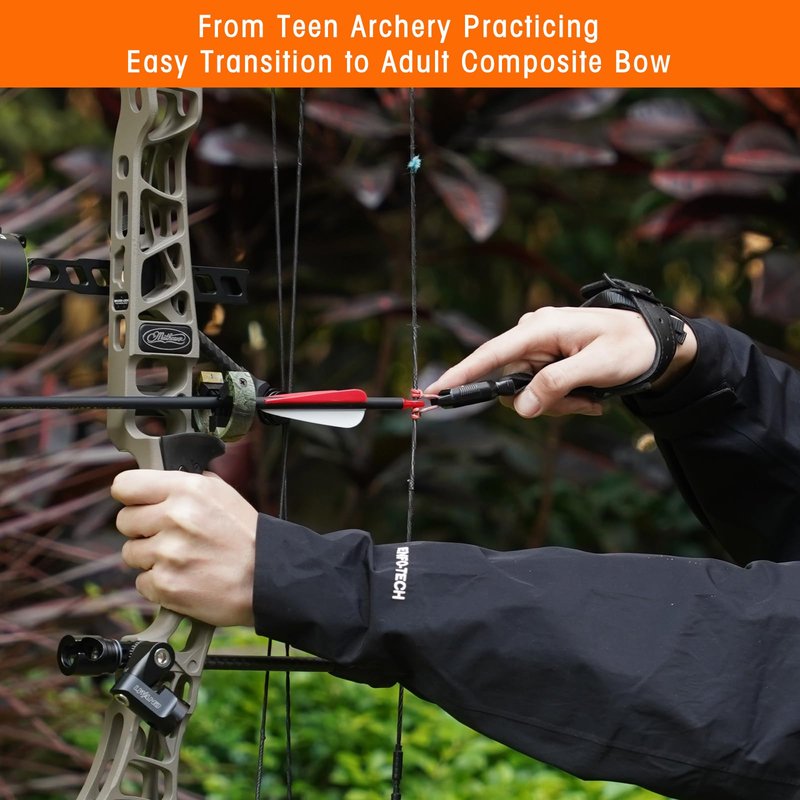 LWANO Archery Compound Bow Release Aids Trigger Adjustable Wristband Release Aids for Adults Youth Kids Hunting Shooting Accessories (Black)