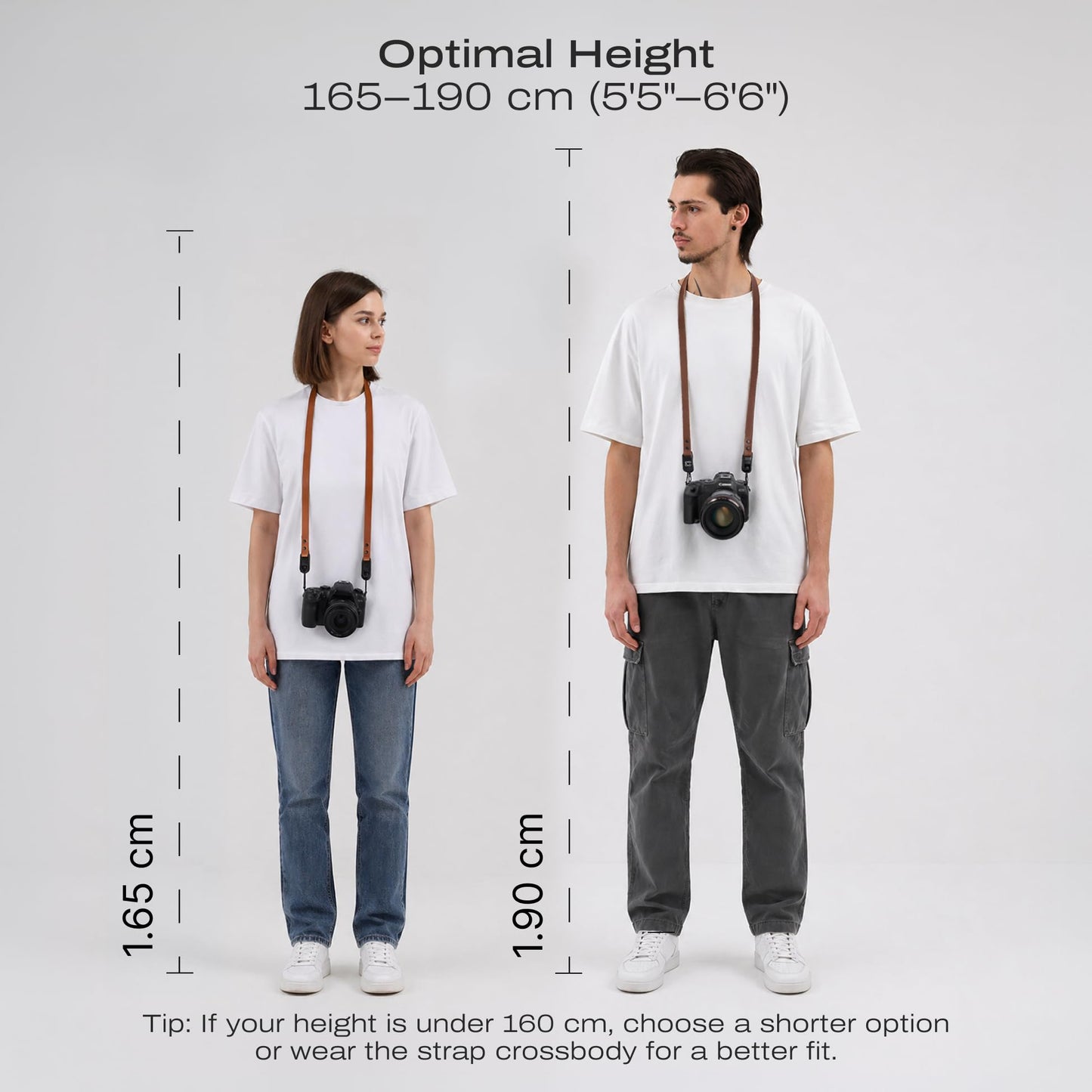 C Coiro Slim Leather Camera Strap with Quick Release, Neck Adjustable Camera Shoulder Strap SLR Compatible with All Camera Brands, Padded/Black