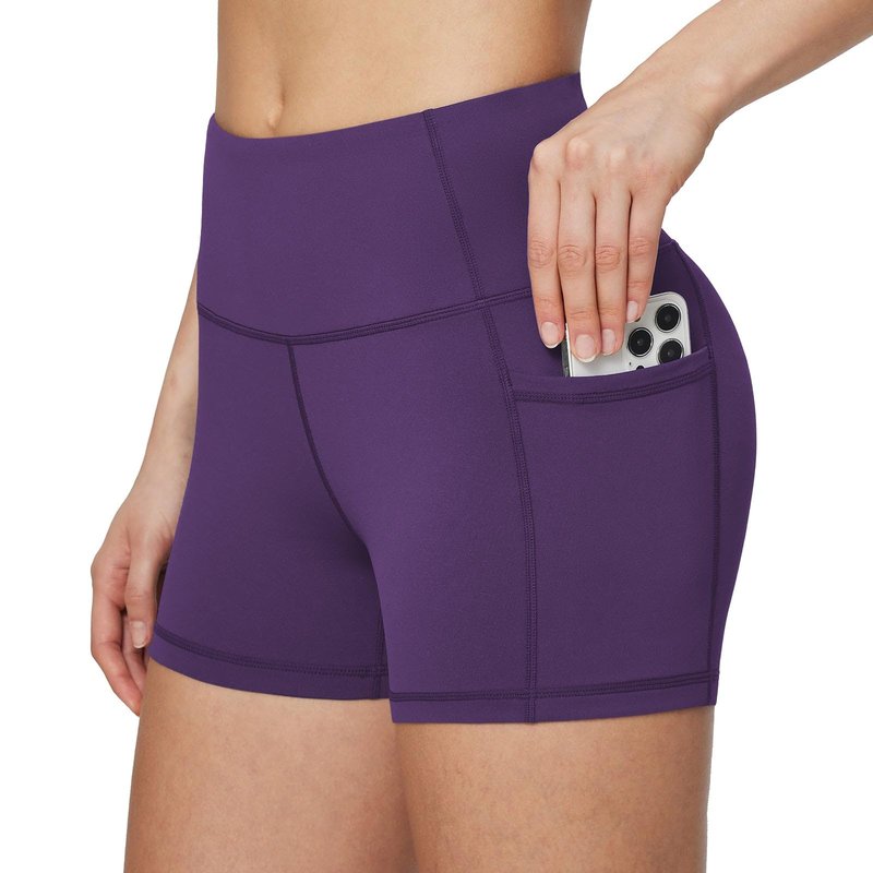 baleaf Gym Shorts Women 3" Biker Workout Yoga Spandex Running Volleyball Tummy Control Compression with Pockets Green XL