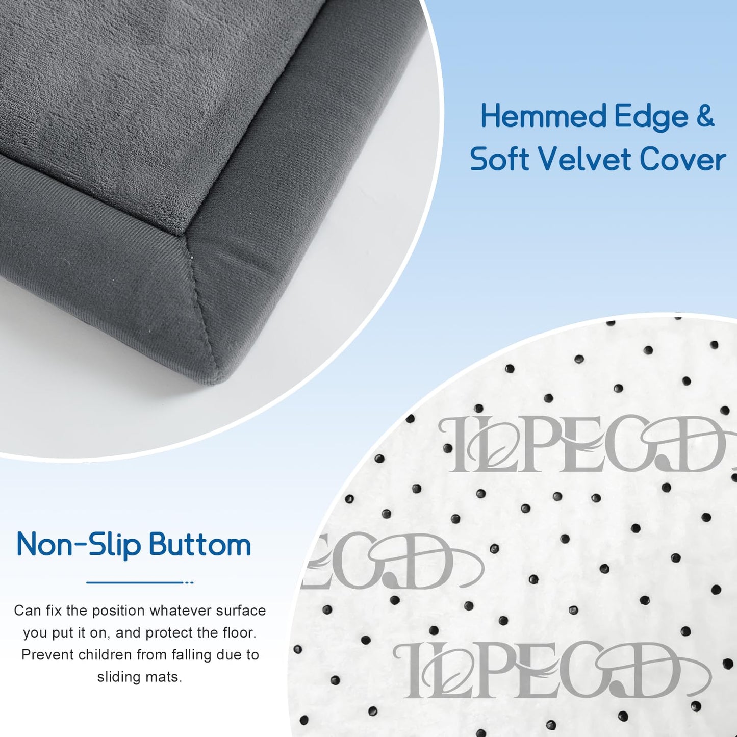 ILPEOD Baby Play Mat for Floor Nursery Rug Muscle Mat Area Rug Playroom Rug 79"x158" Playpen Mat Elastic Foam 1.3" Thick Crawling Mat for Babies,Toddlers, Infants, Kids,Grey