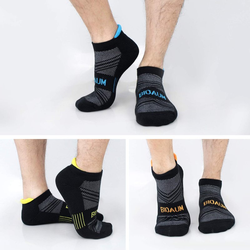 BIOAUM Cushioned Men's Ankle Socks, 6 Pairs Cotton Athletic Sport Breathable Low Cut Socks for Running Shoe Size 10-12