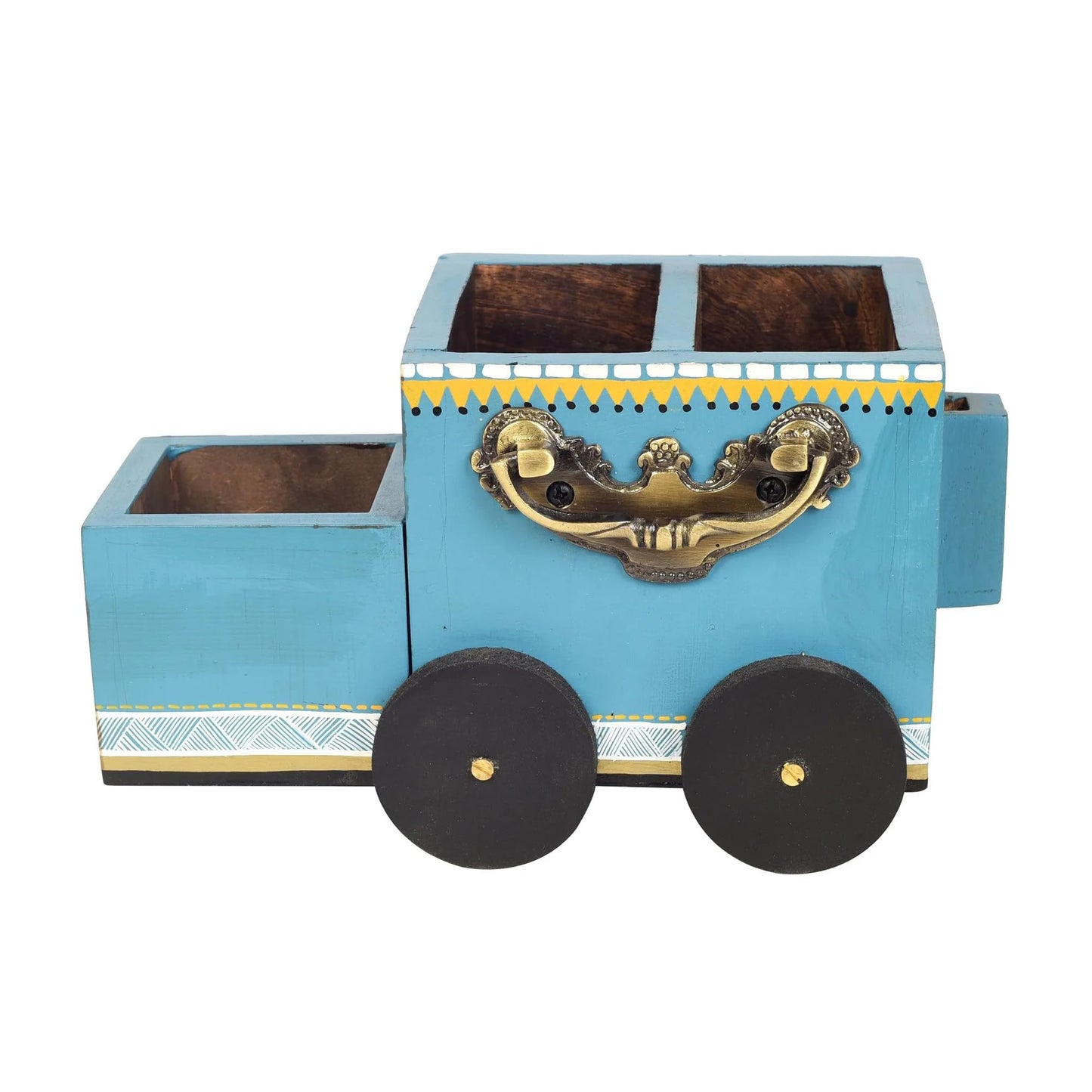 dudki The Blue Rider Wooden Cutlery Holder | Spoon Stand for Dining Table | Chammach Stand | Cutlery holder | Caddy organizer for kitchen storage spoons forks knives tissue paper Dispenser, Utensils