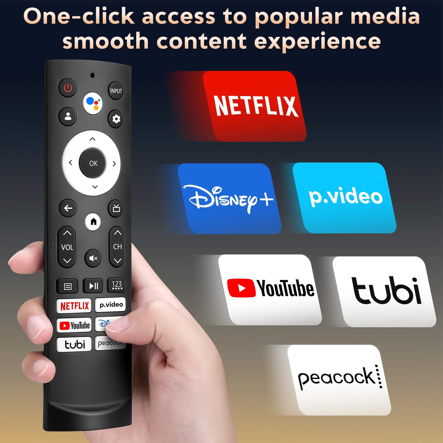 Voice Remote Control Replacement for Hisense Smart Google TV，Compatible with Hisense QLED UHD Mini-LED ULED Google TVs