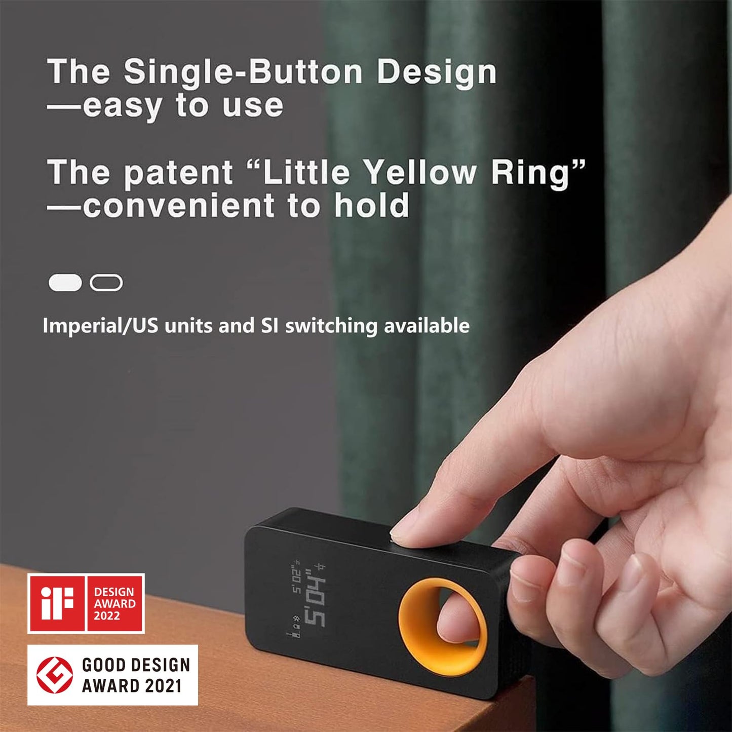 HOTO Laser Measuring Tool, Unique Gifts for Men Women, Pocket-Size 98Ft Laser Tape Measure ±2mm Accuracy, USB-C Rechargeable, OLED Display, Ft/M/in Unit, Real-time Data Sync, Cool Gadgets & Home Use
