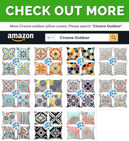 Cirzone Outdoor Pillow Covers 18x18 Set of 4 Striped Patterns Waterproof Throw Outdoor Pillows Decorations for Patio Garden, Home