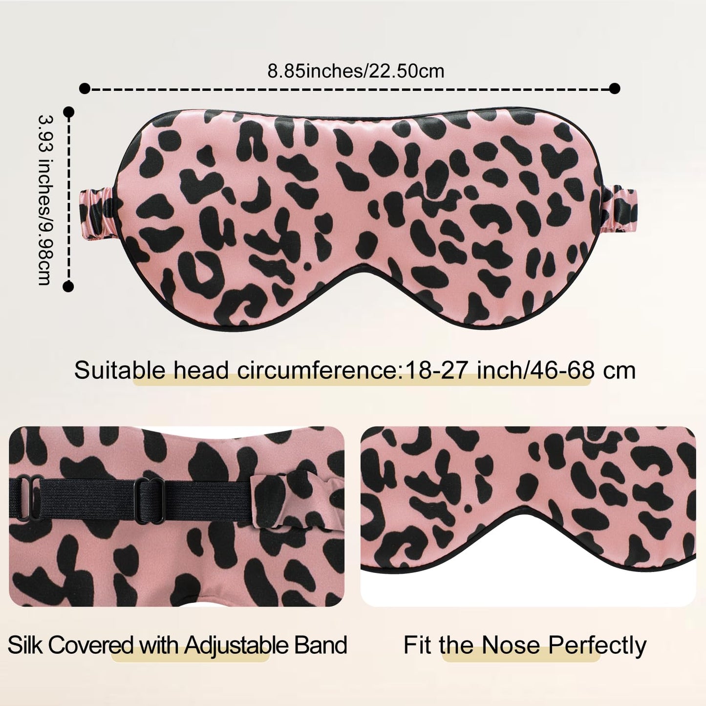 ZIMASILK Adjustable 100% 22 Momme Mulberry Silk Sleep Mask for Sleeping, Filled with Premium Mulberry Silk, Softest & Breathable Blackout Eye Sleeping Mask (Black)