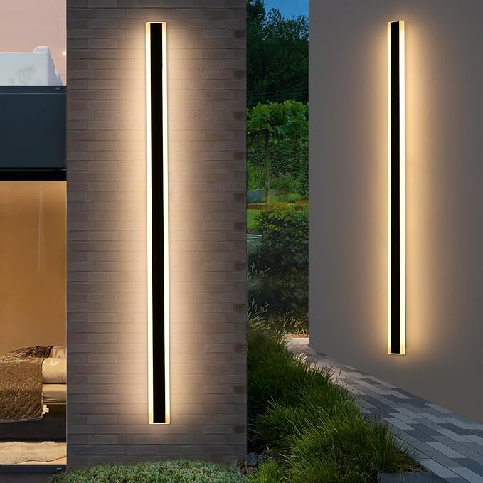 Mikeru 2Pack 71inch Long LED Wall Light Fixtures, 3000K Modern Outdoor Lights Exterior for House Ip65 Waterproof Rust Outdoor Light Fixtures Hardwire Wall Mount Exterior Lighting for Shop,Garage