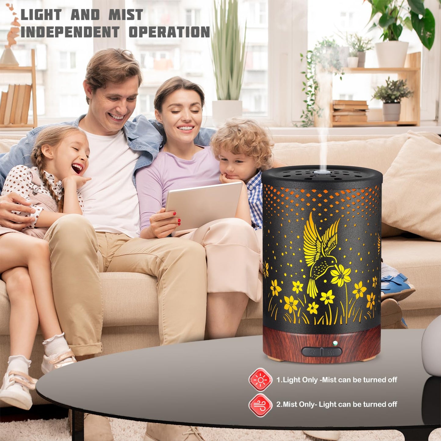 Essential Oils Diffuser,Aromatherapy Diffuser,Birthday for Women Mom Grandma,Metal Cool Mist Humidifier with 7 Colors Lights Waterless Auto Off Air Diffusers (Dragonfly)