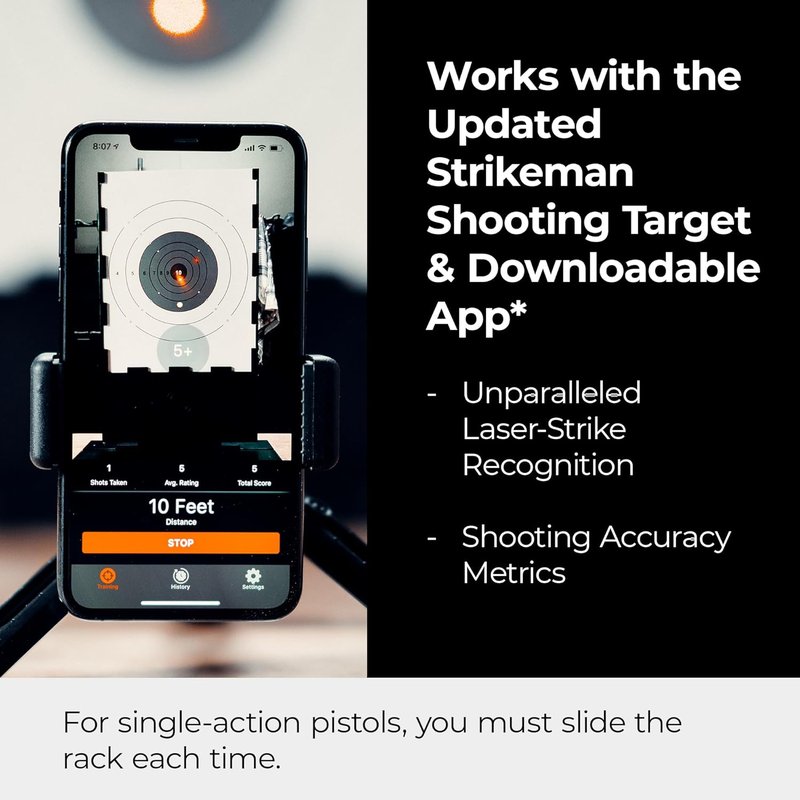 Strikeman 10mm Dry-Fire Laser Training System - Ideal for Pistol Target Shooting | Includes App Access, Cartridge & Holder