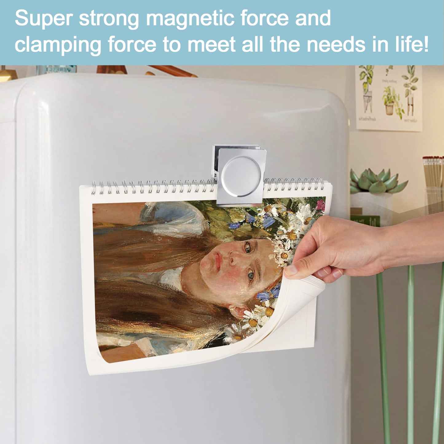 FINDMAG 4 Pack Clip Magnets 2.2 Inch Extra Large Magnetic Clips Heavy Duty, Office Magnetic Clips, Clip Magnets for Home, Office, Whiteboard, Kitchen etc.