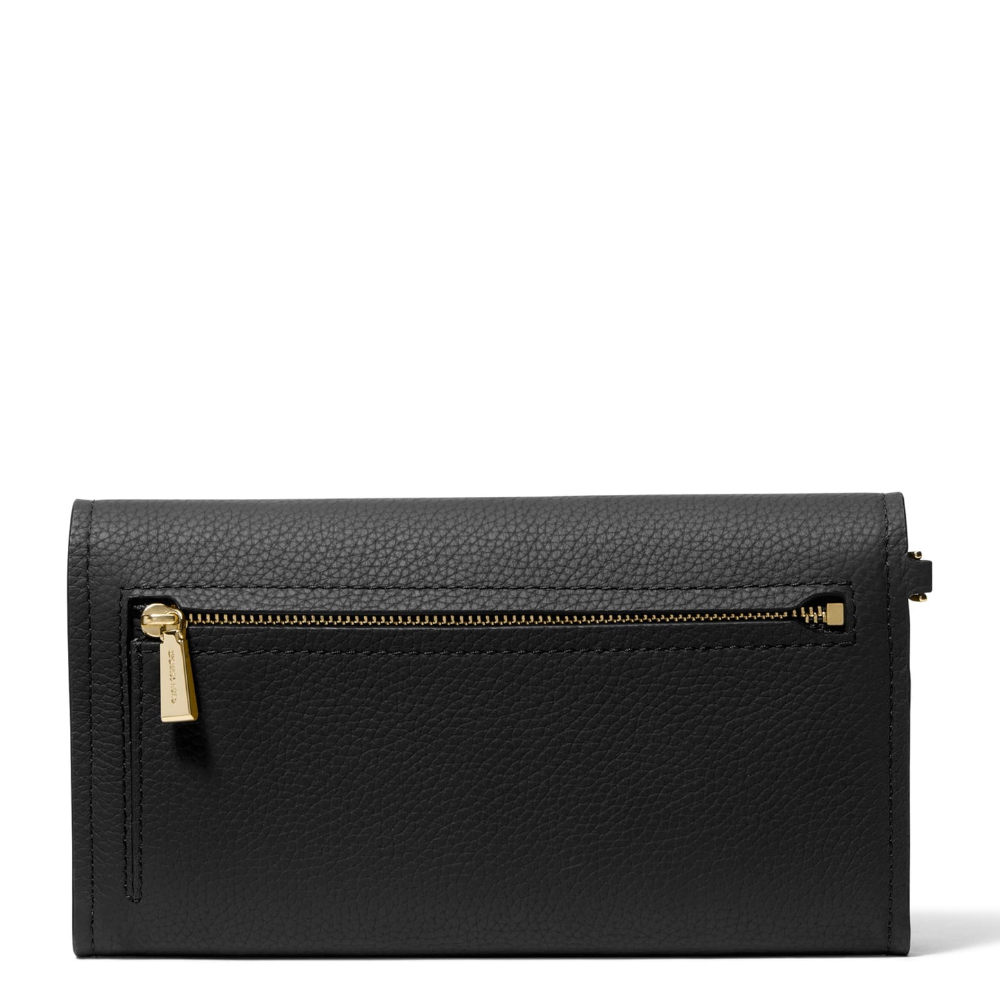 Michael Kors Women's Jet Set Medium Flap Double Zip Wristlet, Gold-Tone Hardware/Leather, Black