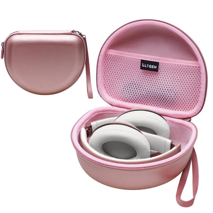 Headphone Case Compatible with Beats Studio Pro/Solo 4 / Studio 3 / Solo 3 / Picun B8 / BERIBES/JLab JBuds Lux ANC Wireless Bluetooth Noise Cancelling Headphones, Rose Gold(Case Only)