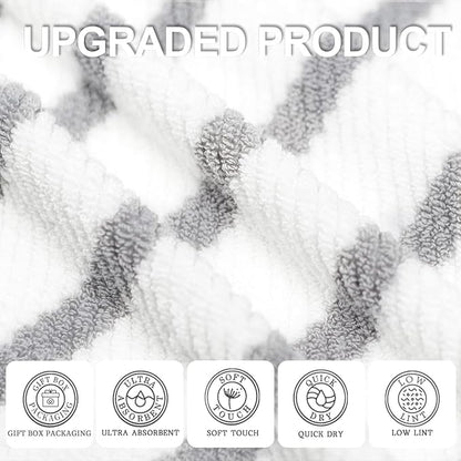 Grey and White Bath Towels