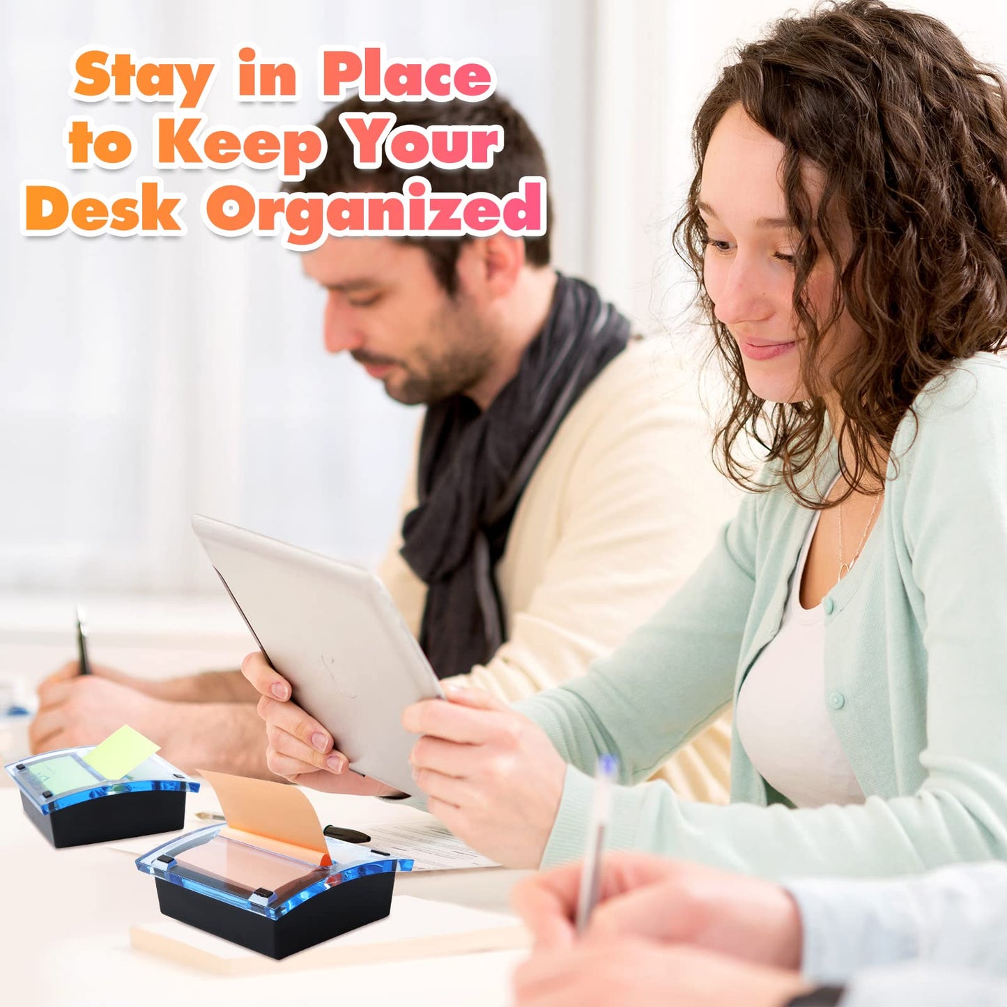 Mimorou 6 Pcs Pop Up Note Dispenser Sticky Note Holder Dispenser Posted Holder Container Black Base Transparent Top for 3 x 3 Inch Sticky School Office Home