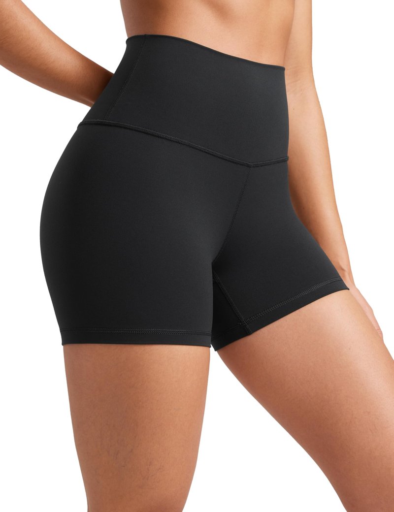 CRZ YOGA Butterluxe Biker Shorts 4'' - High Waisted Booty Workout Volleyball Yoga Womens Spandex Dark Grey Camouflage 2 Small