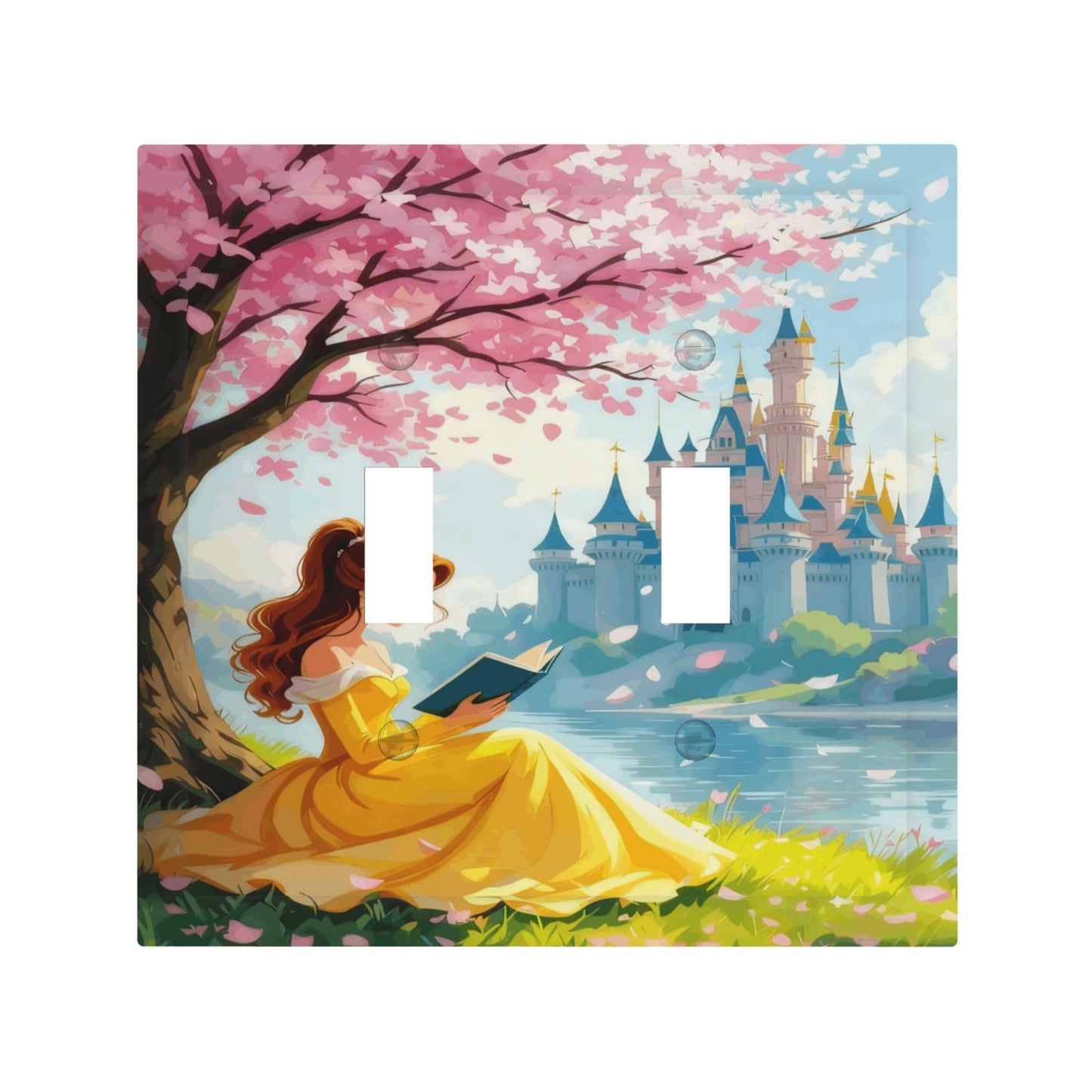 Decorative Art Light Switch Covers Beauty Reading by Castle 2 Gang Double Toggle Wall Plate Decorative Switchcover Electrical Switchplate for Home Decor