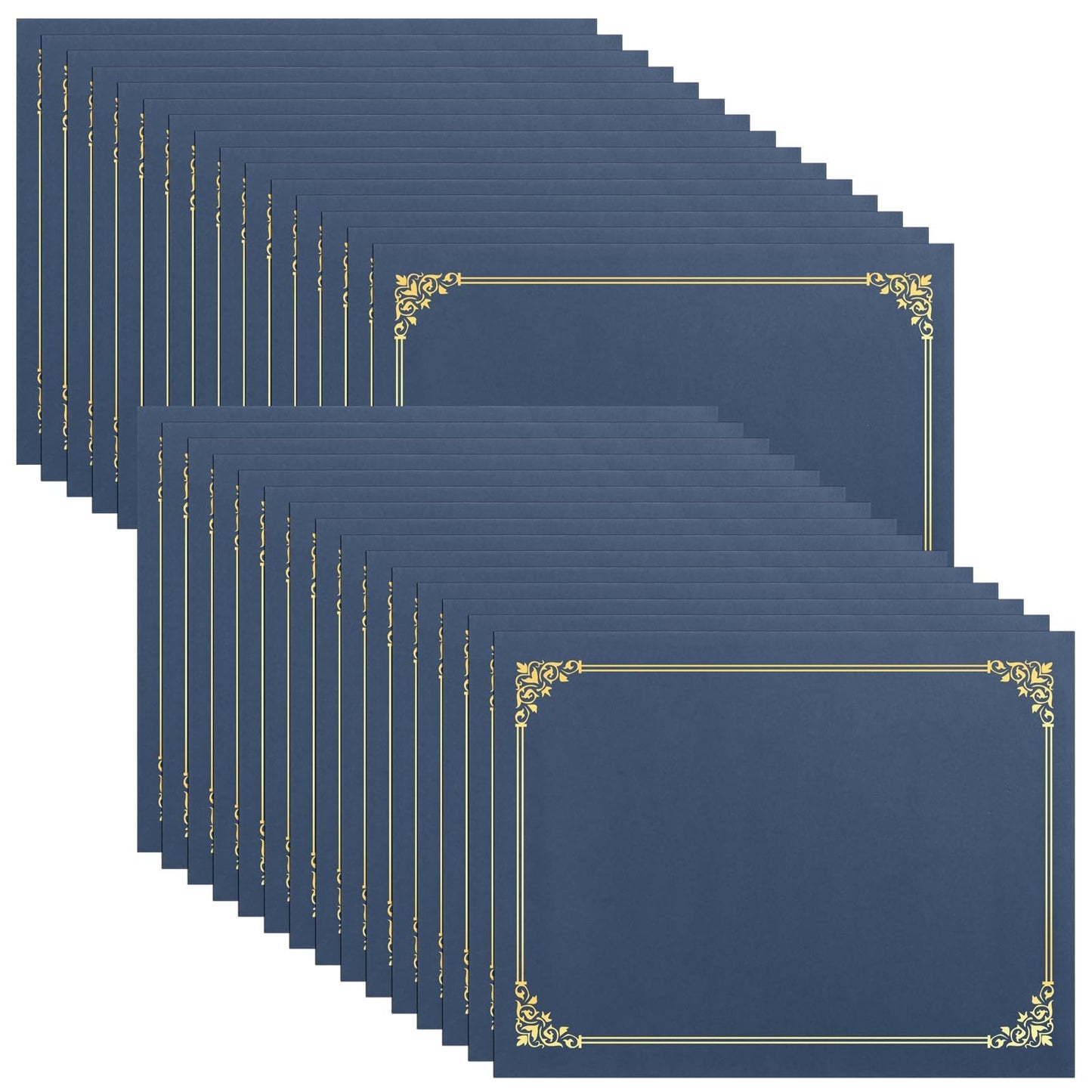 SUNEE Certificate Holders(Navy Blue, 30 Packs), Diploma Covers Gold Foil Border, for Letter Size 8.5x11 Certificates, Cardstock, Document Papers