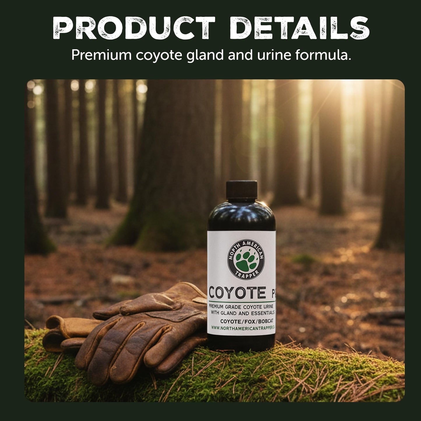 North American Trapper Coyote Plus – Gland, Urine & Oil Blend – 16 oz Premium Canid Scent Base for Outdoor Use and Wildlife Management