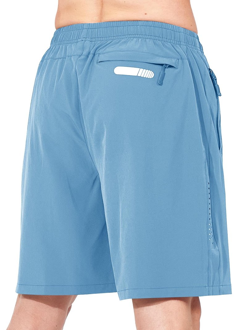 NORTHYARD Men's Athletic Running Shorts Gym Workout 7"/9"/5" Quick Dry Lightweight Sports Basketball Tennis 3 Zipper Pockets SkyBlue 4XL