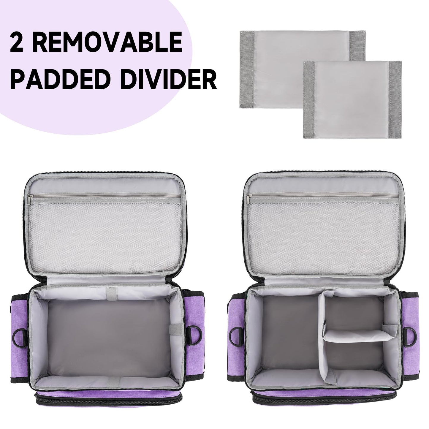 LEFOR·Z Large Sewing Supplies Organizer,Double-Layer Sewing Accessories Storage and Organizer Case Bag,Protable Travel Sewing Box Sewing Basket for Sewing Tools,Purple(Bag Only)