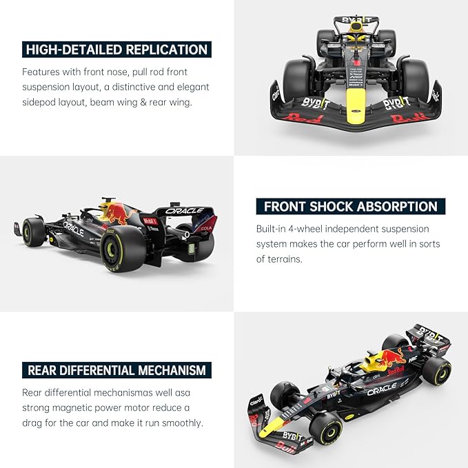 RASTAR Red Bull F1 1/18 Scale RC Car - 2022 Oracle Racing Remote Control Formula 1 RB18 Sergio Perez Model - Dark Blue 2.4G for Kids Adults