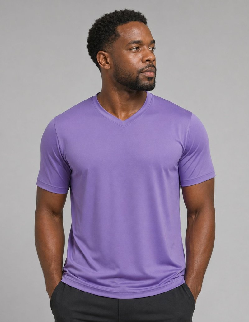 5 Pack Mens V-Neck Dry Fit T-Shirts, Active Athletic Short Sleeve Workout Tops, Performance Gym Tees, Available in Plus Size (Set 4, Medium)