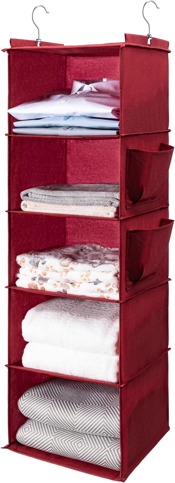 BOOMIBOO Hanging Closet Organize and Shelves，5-Hanging Shelf