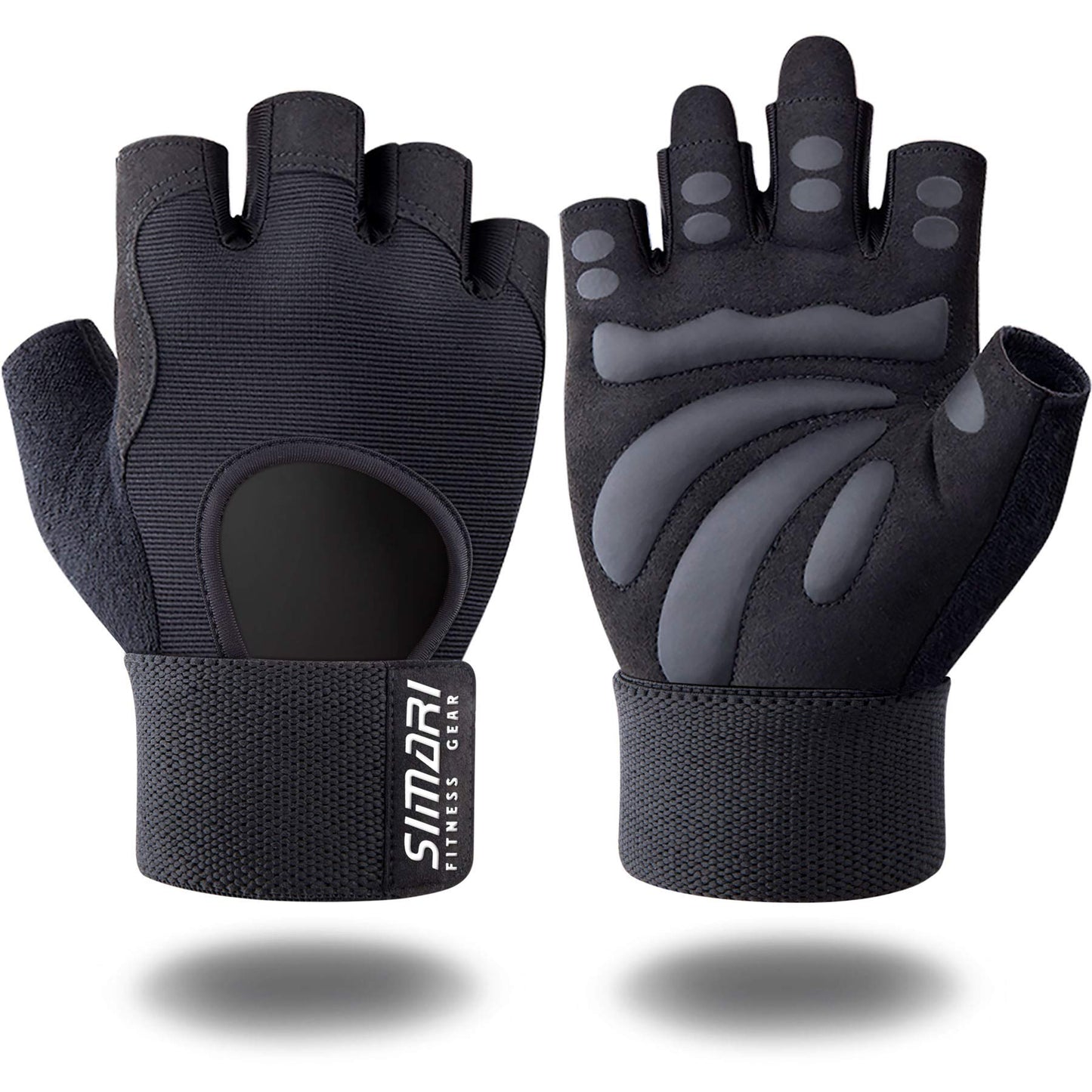 SIMARI Padded Workout Gloves for Men and Women, Breathable Weight Lifting Gloves with Wrist Wraps Support, Grip, Full Palm Protection for Gym Training, Cycling, Weightlifting, Exercise