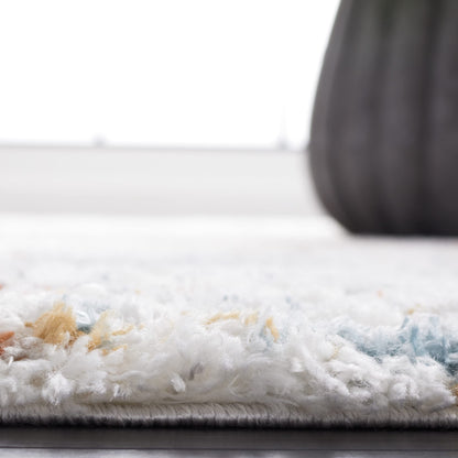 SAFAVIEH Berber Shag Collection Area Rug - 9' x 12', Blue Rust & Ivory, Modern Abstract Design, Non-Shedding & Easy Care, 1.25-inch Thick Ideal for High Traffic Areas in Living Room, Bedroom (BER577A)