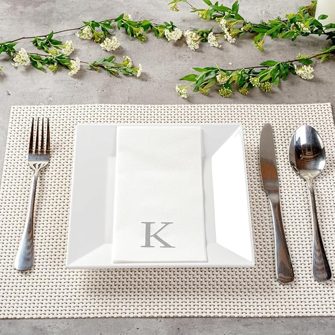 Luxenap 15.8 X 7.9 Inch Linen-Feel Guest Towels, 2000 Lettered Hand Towels