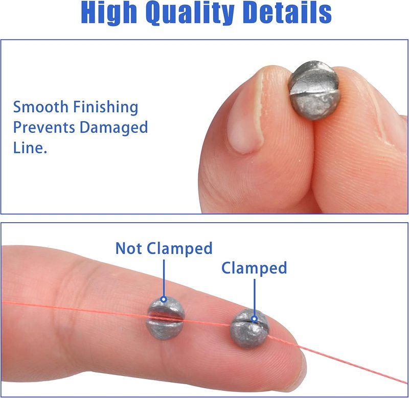 Split Shot Fishing Weights Kit - 120g Round Sinkers Assortment for Easy Casting & Versatile Fishing
