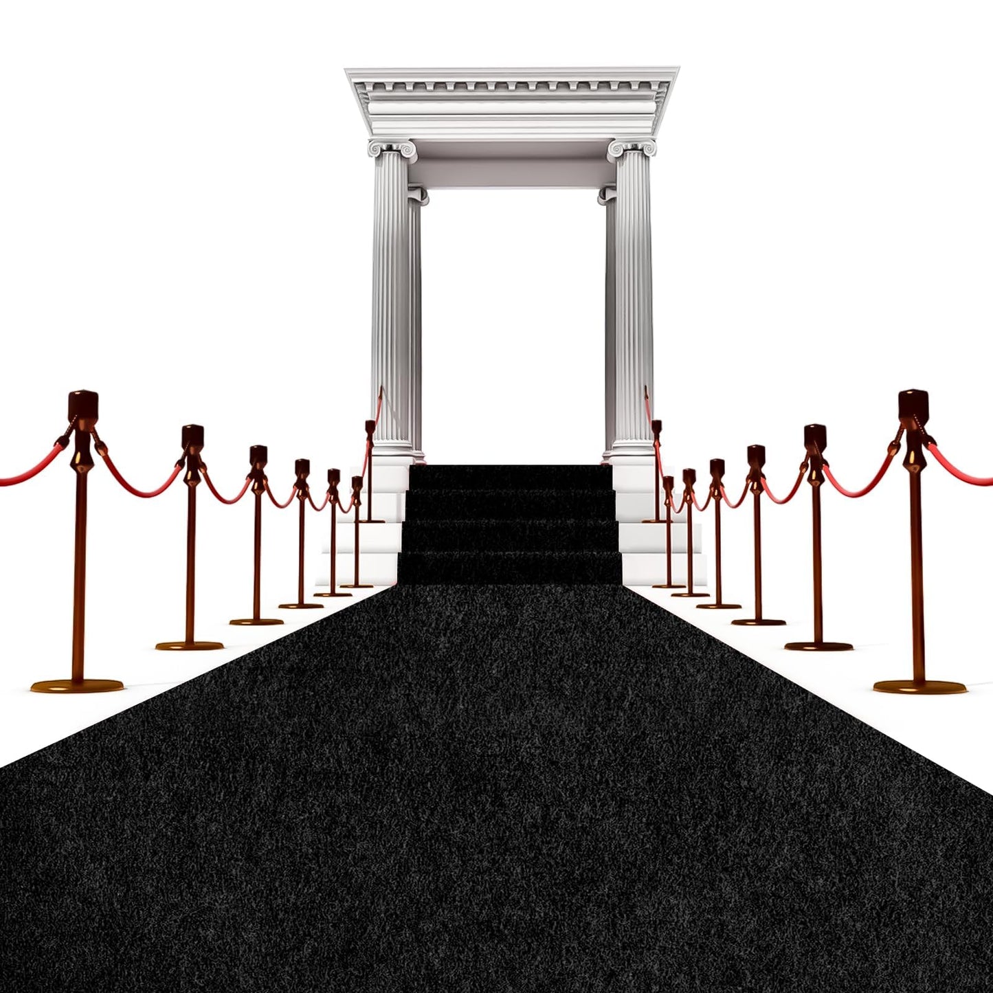 Extra Thick Black Carpet Runner 3 x 30Ft, Non-Slip TPR Rubber Backing, 450 GSM Heavy-Duty Aisle Runner Black Runner Rug for Wedding Ceremony, Hollywood Party, Graduation & Award Events