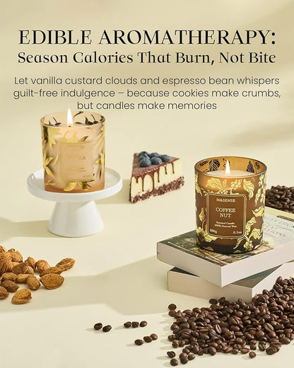 M&SENSE Coffee Candles,CoffeeNut Naturally Scented Candles,Vegan Soy,8.1oz 42-Hour Long Burning Time,Relax Home Fragrance Calm for Office Home Bathtub,Fall Winter Thanksgiving Christmas Gifts