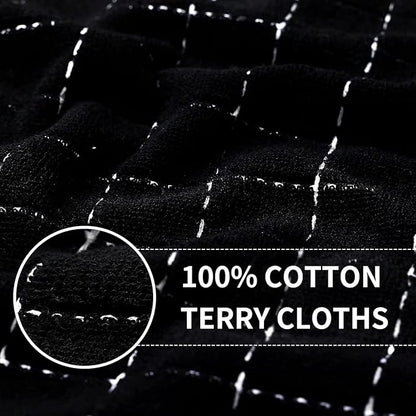 Homaxy 100% Cotton Terry Kitchen Towels, Checkered Designed, Soft and Super