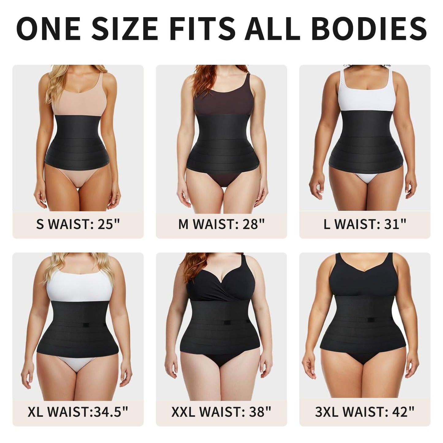 Lisacool Sculpt Touch Waist Trainer for Women Belly Fat Postpartum Belly Band Sweat Band for Stomach Weight Loss With Lumbar and Back Support Black
