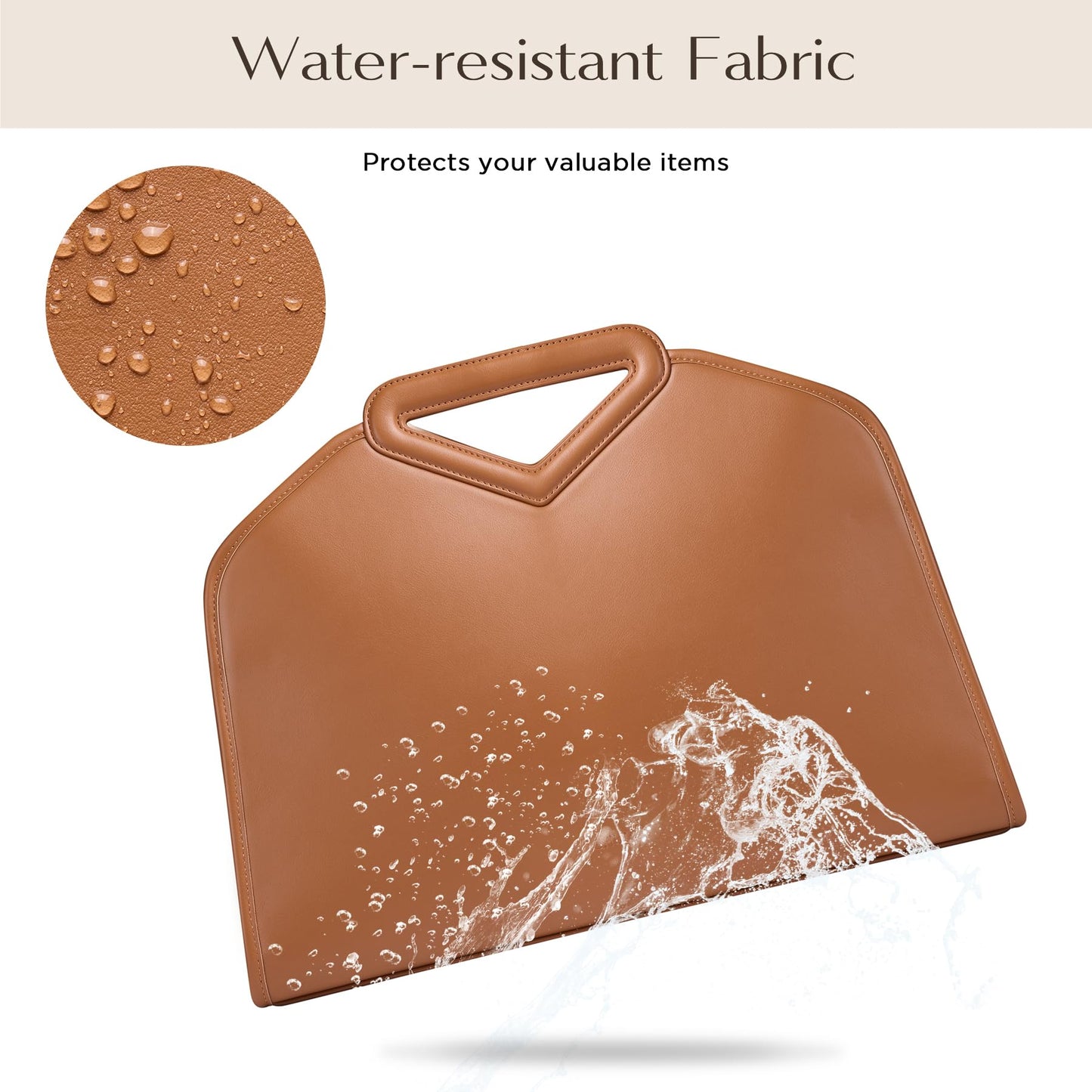 CHUNLI 16 Inch Laptop Bag for Women, Waterproof Tote Computer Bag for Work Business, PU Leather Briefcase Purses Handbag
