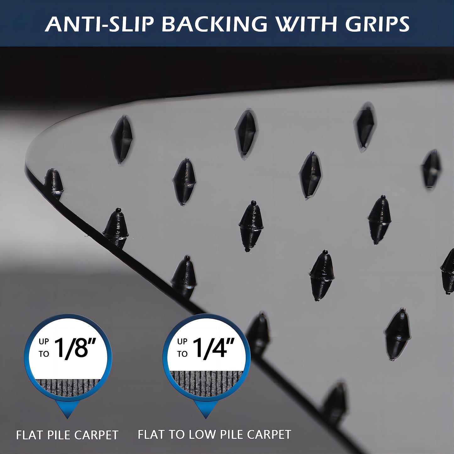 Chair Mat for Carpet, SALLOUS 46" x 60" Office Chair Mat for Carpeted Floors, Heavy Duty Vinyl Floor Mat with Grips, Carpeted Floor Protector Computer Desk Mat for Home Office (Black - 3D Geometric)