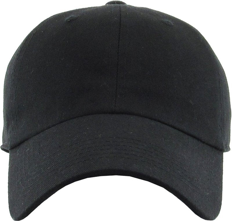 KBETHOS Classic Cotton Dad Hat Bundle Adjustable Unconstructed Plain Cap (One Size, Black (12 Pack))