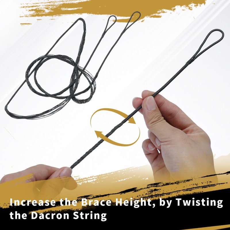 LWANO B55 Bow String,Replacement for Archery Recurve Traditional & Longbow Bowstring,12/14/16 Strands 48-70in,2 Brass Nocks Included (16 Strands (Recommended up to 65 lb), AMO 62"(Actual Length 58"))