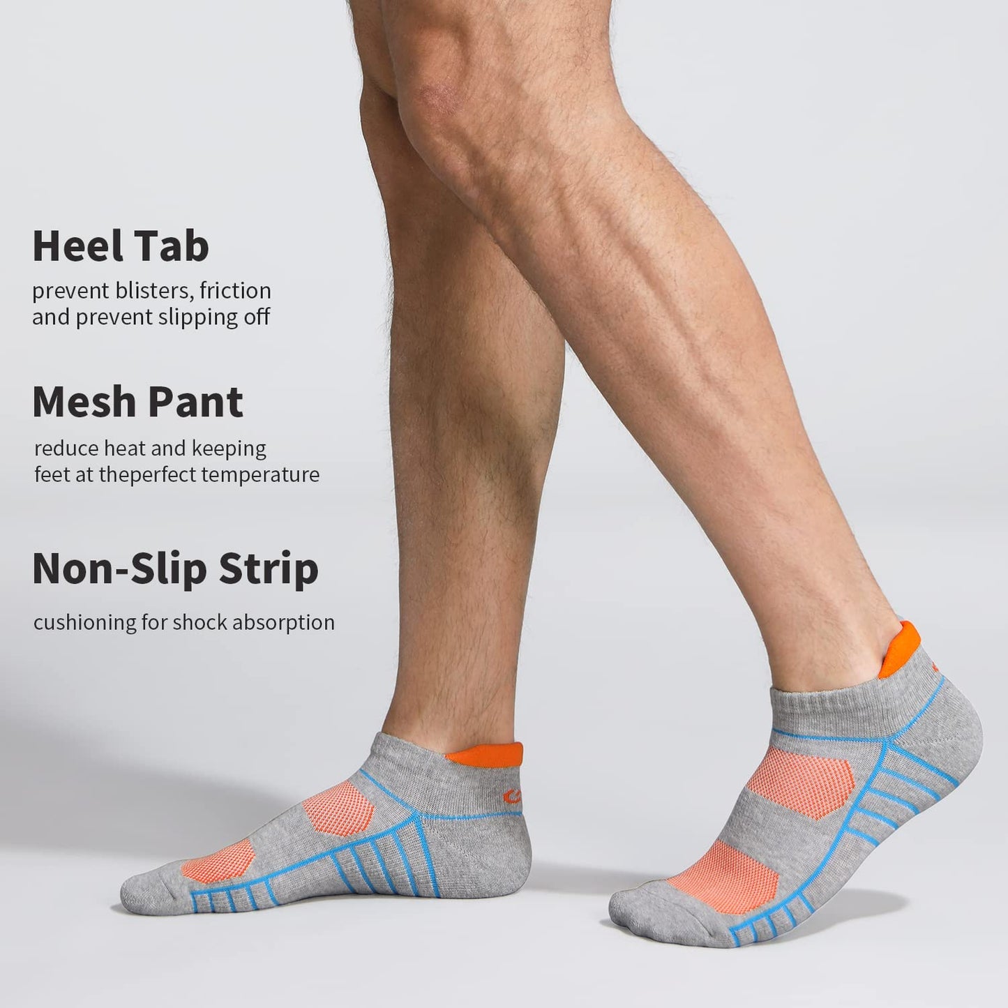 Lapulas Ankle Socks Low Cut Cushioned Running Tab Sports Socks for Men and Women 6Pairs Small