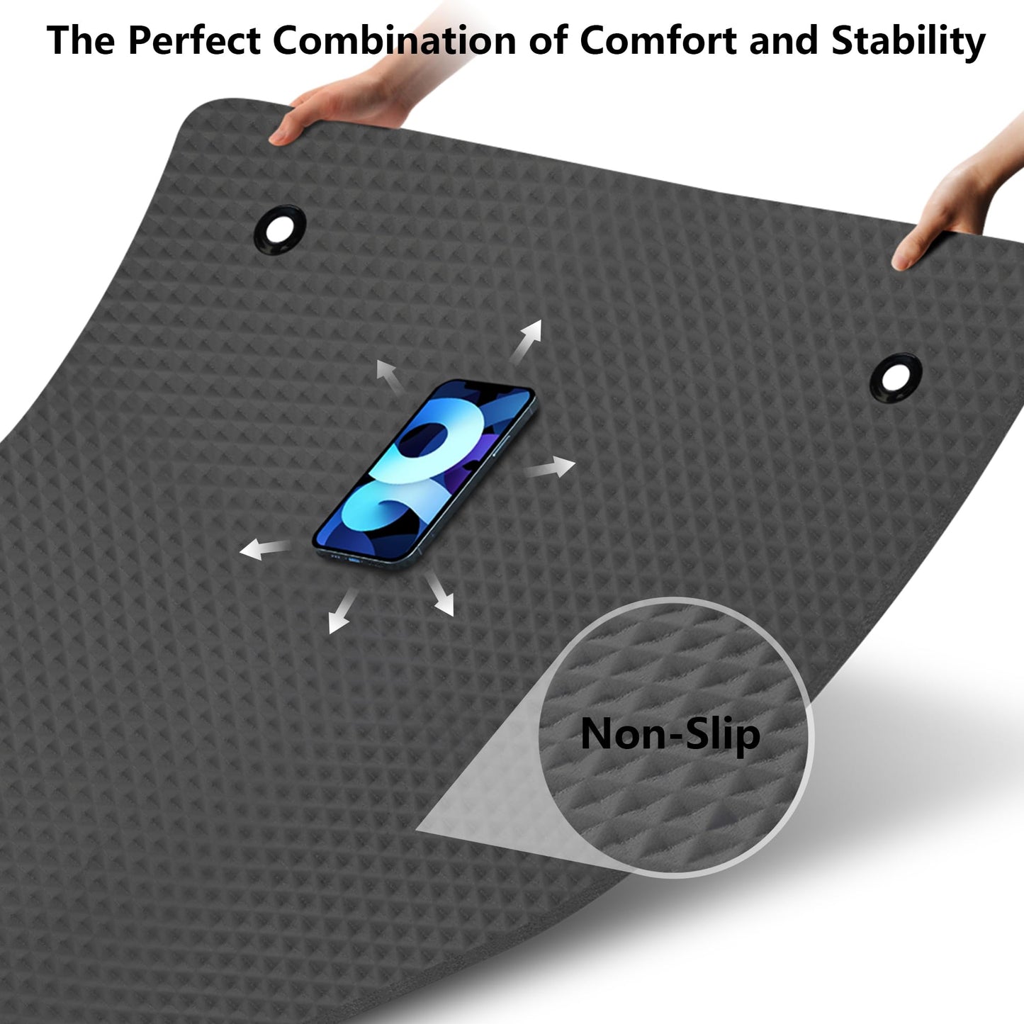 LFS Yoga Mat 72.8" x 31.5" x 2/5 inch Thick With Strap and Bag, Extra Wide Workout Mat for Women and Men, Non Slip Exercise Mat for Home Outdoor Yoga, Pilates, Stretching, Floor & Fitness Workouts