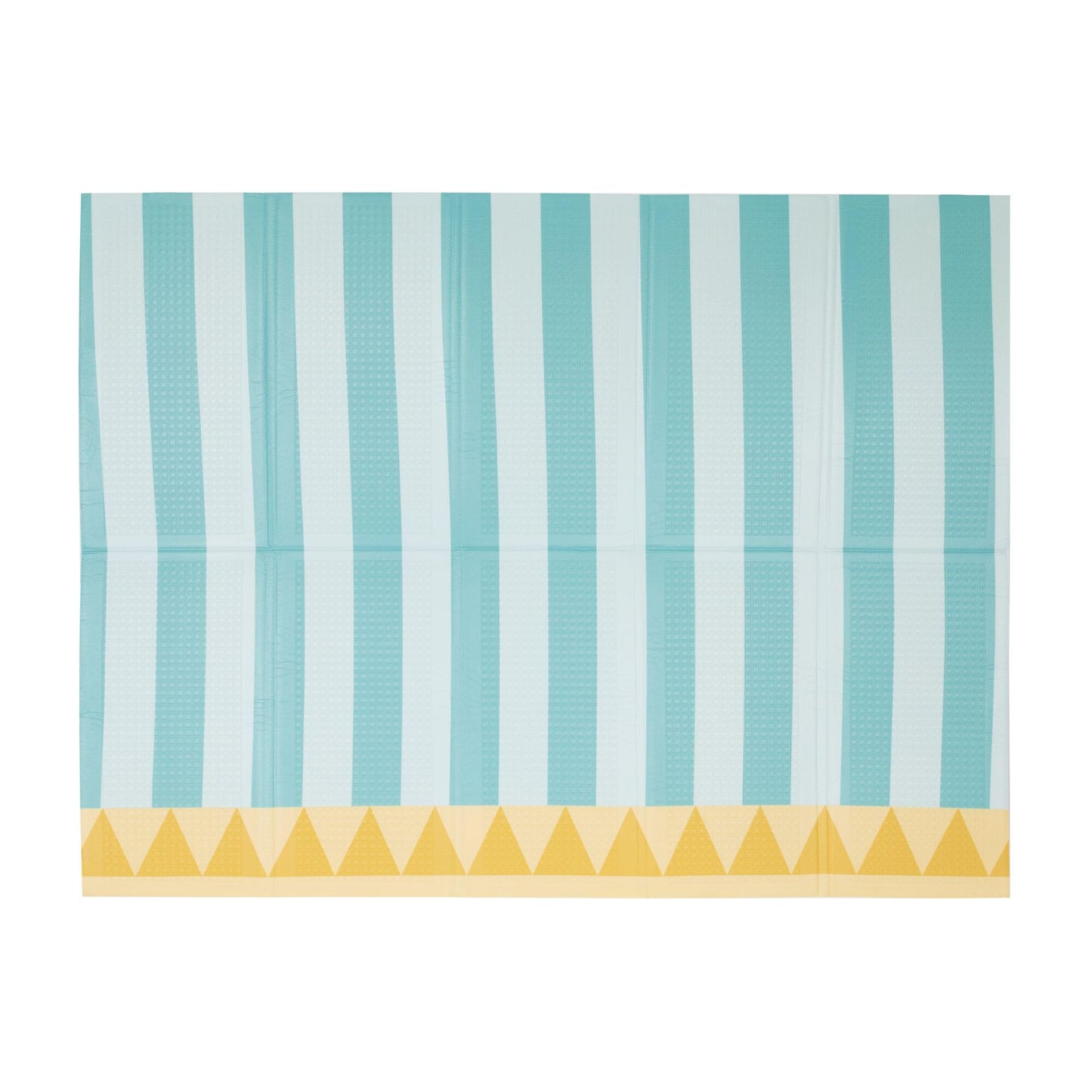 Nuby Reversible Baby Floor Mat - Foldable and Lightweight Foam Infant Play Mat - 77" x 58" - Easy Storage and Travel - Hot Air Balloons/Stripes