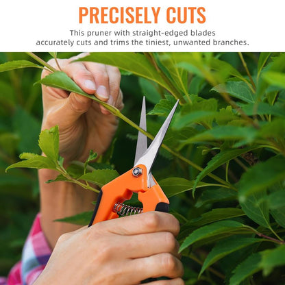 BEoffer 4 Pack Pruning Shears, 6.5 Inch Garden Scissors Gardening Hand Pruning Snips with Straight Stainless Steel Precision Blades for Gardening Flower Plant Precise Trimming and Pruning Maintenance