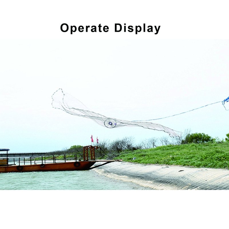 Cast Fishing Net with Aluminum Frame, 0.8 inch Mesh, 7.8-13.8 ft Diameter
