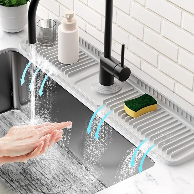 24'' Folding Faucet Mat for Kitchen Sink Splash Guard Kitchen Sink Faucet Mat