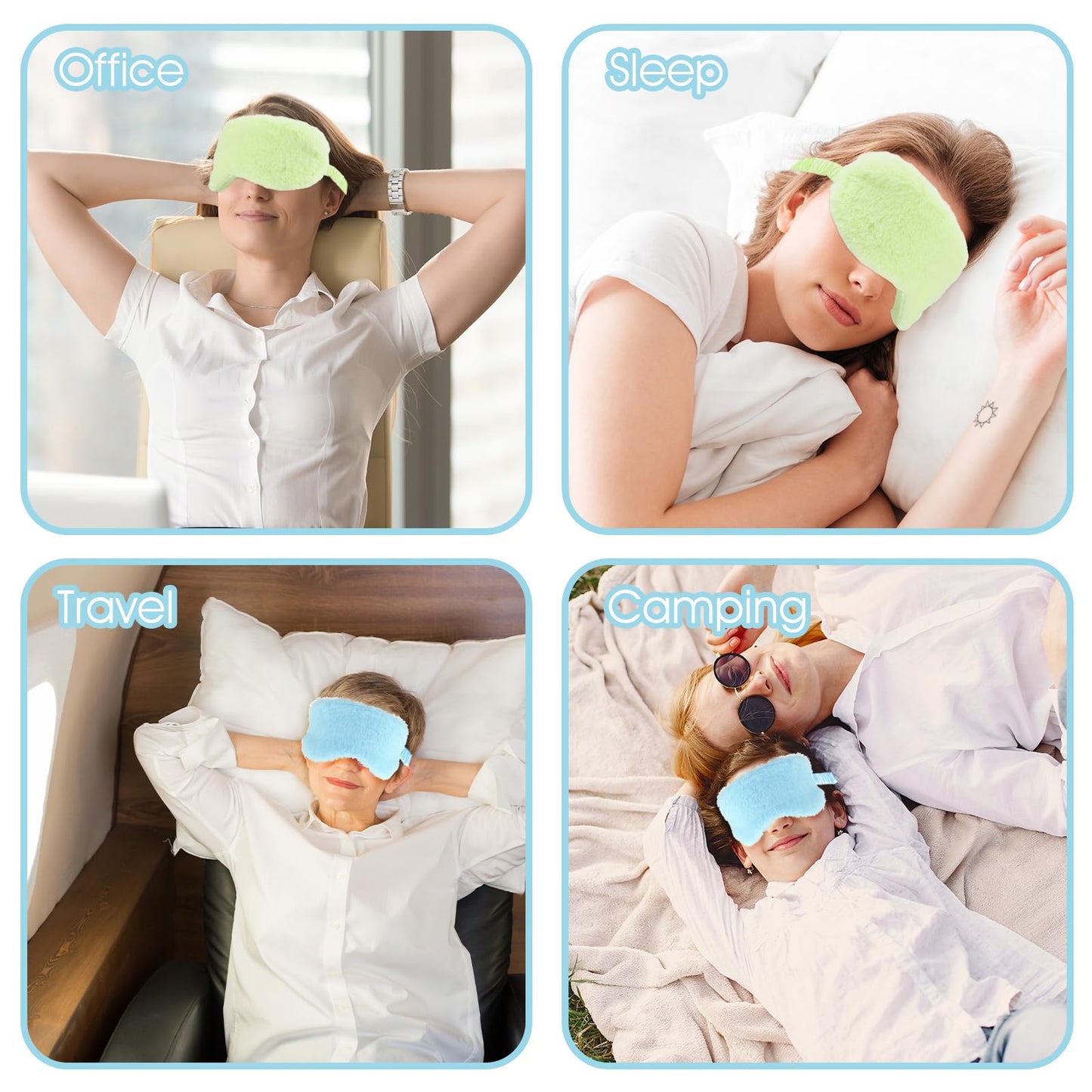 2 Pack Plush Sleeping Eye Mask Soft Plush Eye Mask Fuffy Eye Cover Comfortable Sleep Mask Blindfold Rainbow Faux Fur Eye Shade for Women, Men and Kids Travel Nap Sleeping 565488_2_3pL1H9vJ3