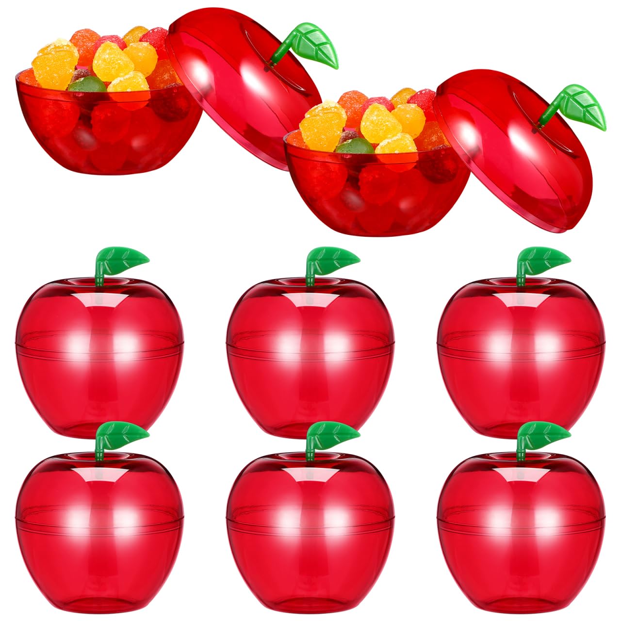 24Pcs Christmas Candy Boxes,Mini Plastic Filled Red Containers,Chocolate Treat Cookie Jar Favor Boxes for Party Wedding Christmas Valentine's Day