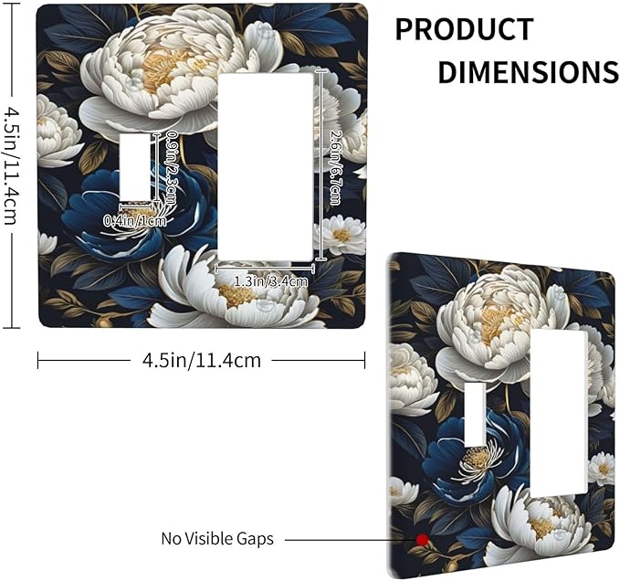 Floral Pattern, Botanical Art, Peonies, Blooming Flowers,Blue And White Flowers, Gold Accents